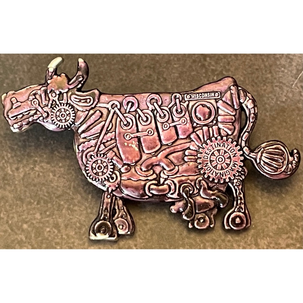 Destination Imagination Wisconsin Steampunk Cow Pin Purple-ish Mechanical Gear